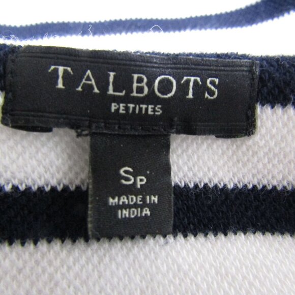 TALBOTS Stripe S Petite PREPPY Nautical Sporty Knit COASTAL Beach Classic Dress - Picture 8 of 12